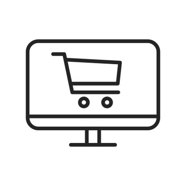 E-ticaret ve sıralı web simgeleri. Mobil Mağaza, Dijital pazarlama, Banka Kartı, Hediyeler. Vektör çizimi.