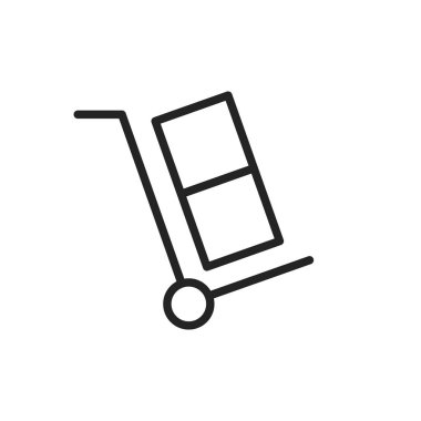 Sıra stilinde teslimat ve lojistik simgeleri. Kurye, nakliye, ekspres teslimat, takip siparişi, destek, iş. Vektör çizimi.