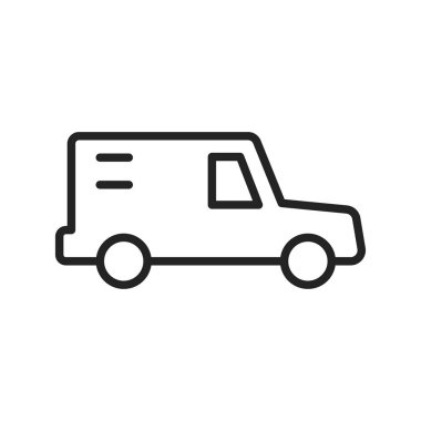 Sıra stilinde teslimat ve lojistik simgeleri. Kurye, nakliye, ekspres teslimat, takip siparişi, destek, iş. Vektör çizimi.