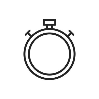 Satır stilinde saat ve saat web simgeleri. Zamanlayıcı, Hız, Alarm, Takvim. Vektör çizimi.