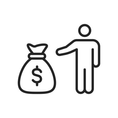 İş adamları ve ekip çalışması web simgeleri satır stilinde. İş, takım çalışması, liderlik, yönetici. Vektör çizimi.