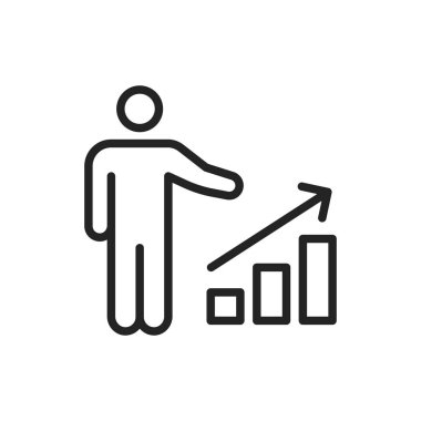 İş adamları ve ekip çalışması web simgeleri satır stilinde. İş, takım çalışması, liderlik, yönetici. Vektör çizimi.