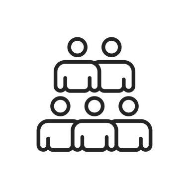 Satır stilinde takım çalışması simgeleri. Takım Çalışması, insanlar, destek, iş. Vektör çizimi.