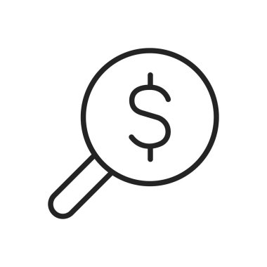 Para ve Finans web simgeleri satır tarzında. Para, dolar, ödeme, banka, nakit para. Vektör çizimi.