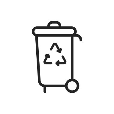 Satır stilinde Ekoloji web simgeleri. Elektrikli Araba, Organik, çevresel enerji. Vektör çizimi.