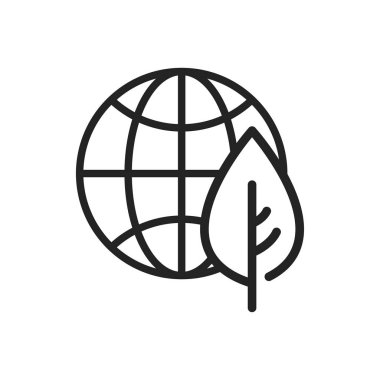 Satır stilinde Ekoloji web simgeleri. Elektrikli Araba, Organik, çevresel enerji. Vektör çizimi.