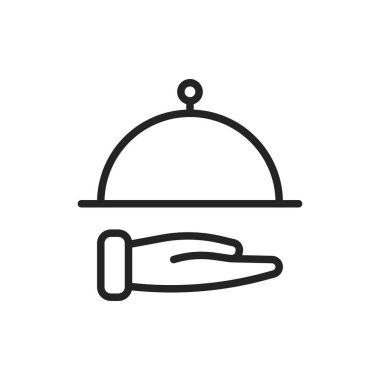 Sıra tarzında Yiyecek ve İçecek web simgeleri. Coffe, su, yemek, restoran, fastfood. Vektör çizimi.