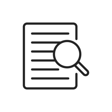 Web simgelerini satır stilinde arayın. Seo analitiği, Dijital pazarlama veri analizi, Çalışan Yönetimi. Vektör çizimi.