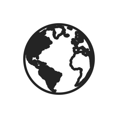 Çizgi tarzında Küre ve dünya gezegeni web simgeleri. Seyir Ekipmanları, Dünya Gezegeni, Uçak, Harita. Vektör çizimi.