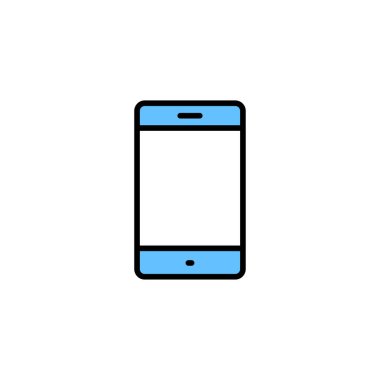 Elektronik cihazlar sıra lı tasarımda. Akıllı telefon, cep telefonu. Vektör İllüstrasyonu.