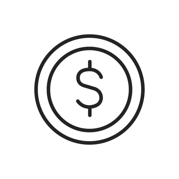Webové ikony pro podniky a finance ve stylu čáry. Peníze, dolar, infografika, bankovnictví. Vektorová ilustrace. — Stockový vektor