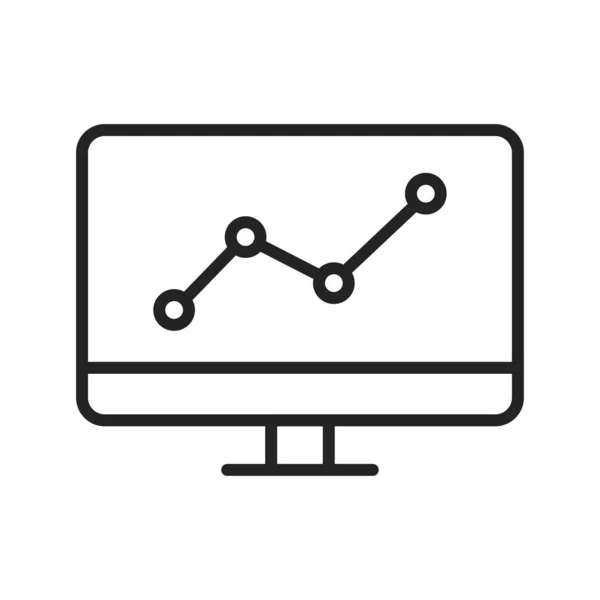 Iconos web de análisis de datos en estilo de línea. Gráficos, análisis, Big Data, crecimiento, gráfico, investigación. Ilustración vectorial . — Vector de stock