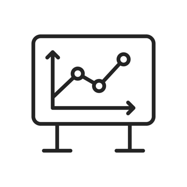 Iconos web de análisis de datos en estilo de línea. Gráficos, análisis, Big Data, crecimiento, gráfico, investigación. Ilustración vectorial . — Vector de stock
