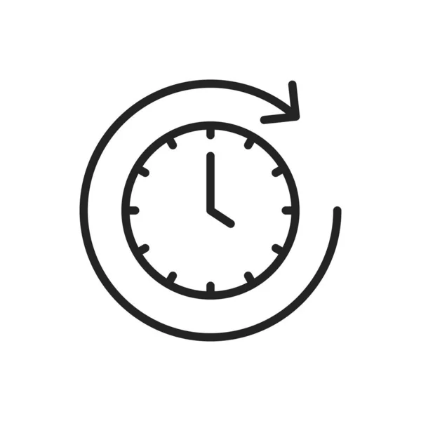 Iconos web de hora y reloj en estilo de línea. Temporizador, Velocidad, Alarma, Calendario. Ilustración vectorial . — Archivo Imágenes Vectoriales