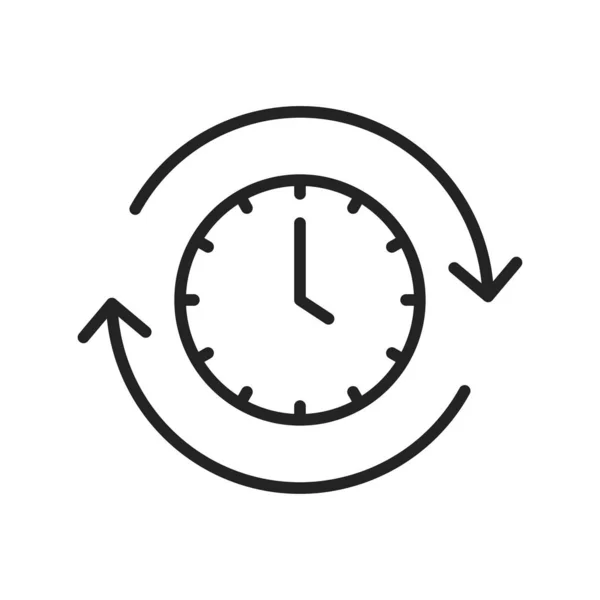 Iconos web de hora y reloj en estilo de línea. Temporizador, Velocidad, Alarma, Calendario. Ilustración vectorial . — Archivo Imágenes Vectoriales