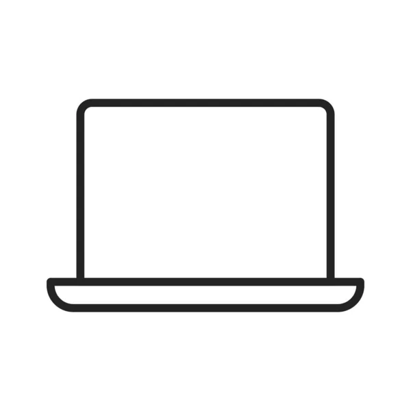 Az eszköz és a technológia webes ikonjai vonalstílusban. Számítógép-monitor, okostelefon, tabletta és laptop. Vektoros illusztráció. — Stock Vector