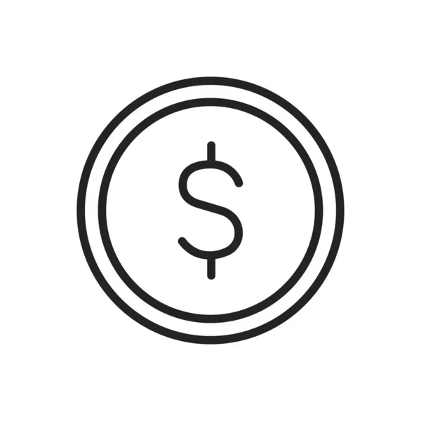 Para ve Finans web simgeleri satır tarzında. Para, dolar, ödeme, banka, nakit para. Vektör çizimi. — Stok Vektör