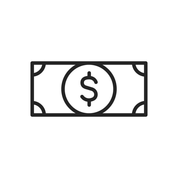 Money en Finance web icons in lijnstijl. Geld, dollar, betaling, Bank, contant geld, munt. Vector illustratie. — Stockvector