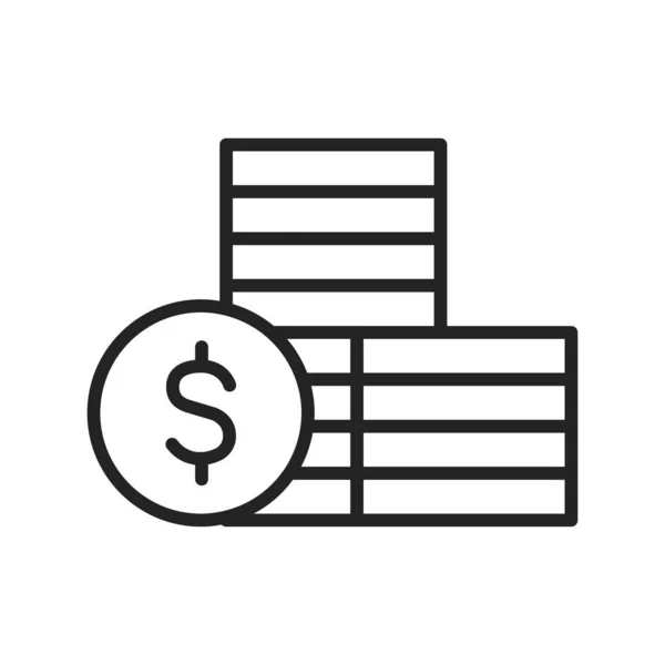 Icone web denaro e finanza in stile linea. Denaro, dollaro, pagamento, banca, contanti, moneta. Illustrazione vettoriale . — Vettoriale Stock