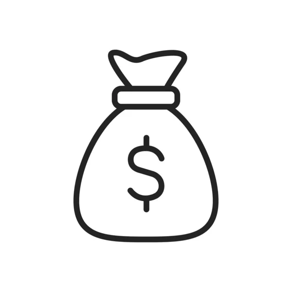 Para ve Finans web simgeleri satır tarzında. Para, dolar, ödeme, banka, nakit para. Vektör çizimi. — Stok Vektör