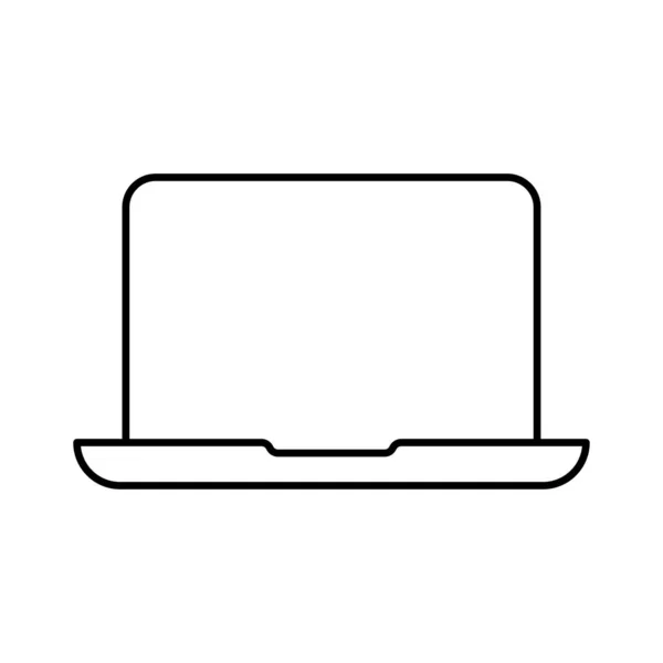 Elektronikus készülékek vonaltervezése. Személyi számítógép, laptop. Vektoros illusztráció. — Stock Vector