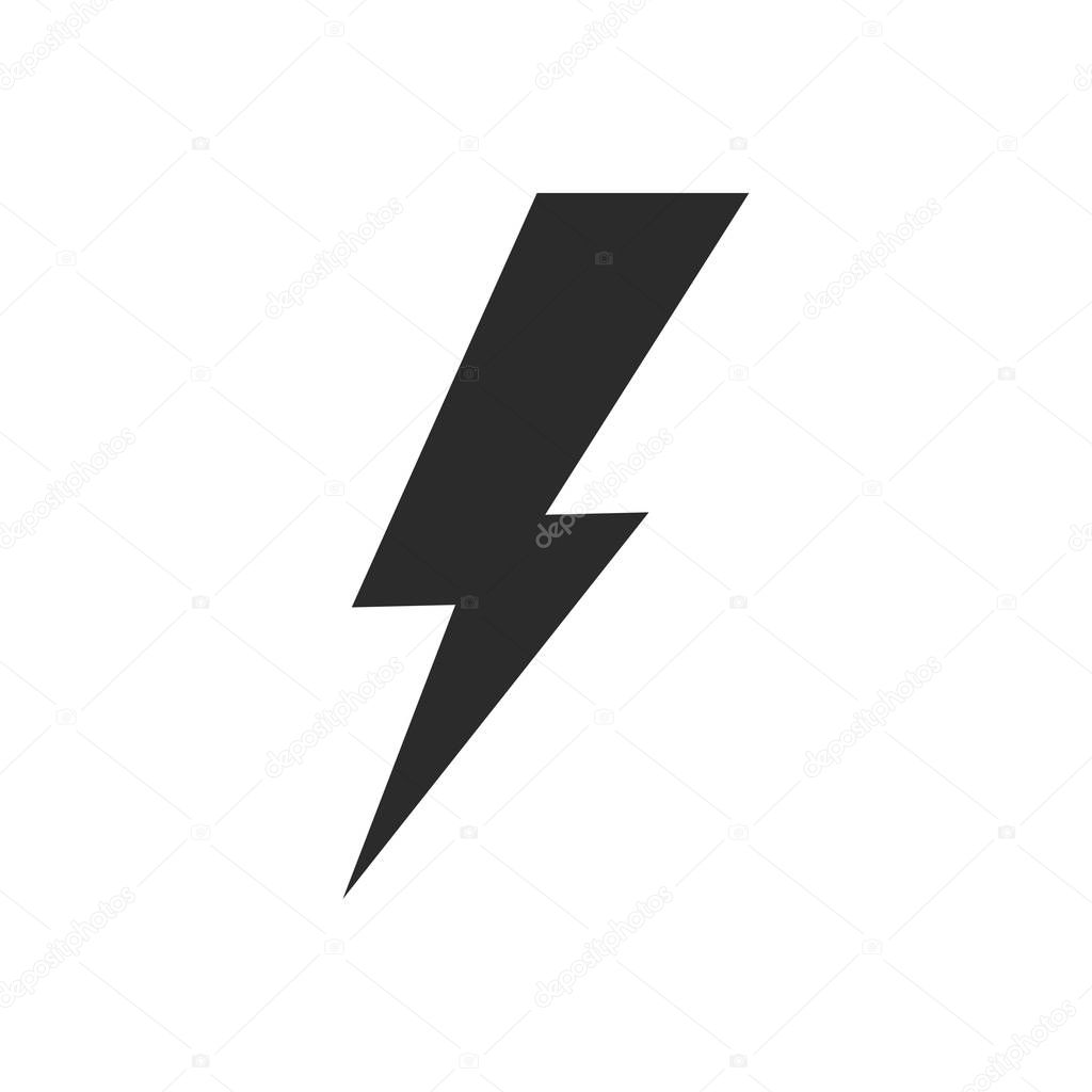 Lightning icon. Thunder and Bolt. Flash icon. Lightning bolt. Black and yellow silhouette. Vector Illustration.