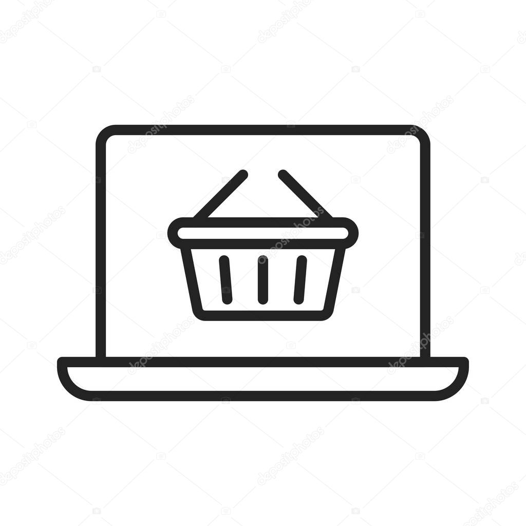 E-commerce and shopping web icons in line style. Mobile Shop, Digital marketing, Bank Card, Gifts. Vector illustration.