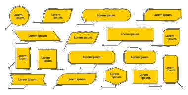 Çağrı başlıkları şablonu seti. Web, broşür ve bilgi grafikleri için başlık unsurları aranıyor. Alıntı metni. Vektör illüstrasyonu.