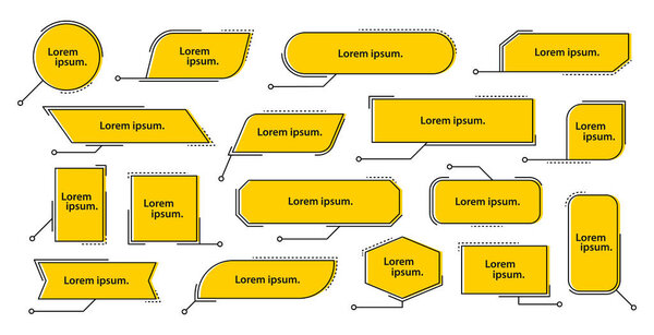 Set of callouts titles template. Callouts titles elements for web, brochure and infographics. Quote text. Vector illustration.
