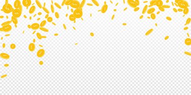 Amerikan Doları düşen dağınık düzensiz Usd sikkeleri üzerinde şeffaf arka plan iyi paralar