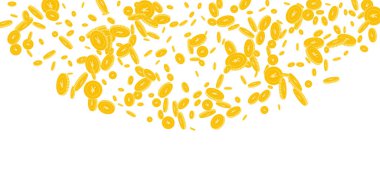 Çin yuan beyaz arka plan yaratıcı üstüne düşen dağınık düzensiz Cny paralar paralar