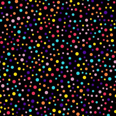 Memphis stili puantiyeli seamless modeli siyah arka plan Amazing modern memphis polka noktaları üzerinde