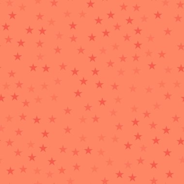 Dikişsiz desen mercan arka plan çekici sonsuz rasgele dağınık kırmızı yıldızlar üzerinde kırmızı yıldız