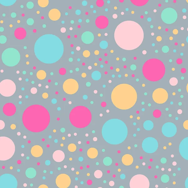 Kleurrijke polka dots naadloze patroon op helder 3 achtergrond Awesome klassieke kleurrijke polka dots — Stockvector
