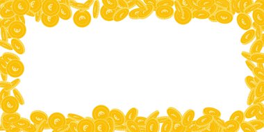 Avrupa Birliği Euro düşen dağınık bi Eur paralar beyaz arka planda Uncommon geniş paralar