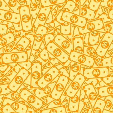 Korece notlar seamless modeli dağınık kazandı faturaları Kore rasgele düz para desen Jackpot kazandı