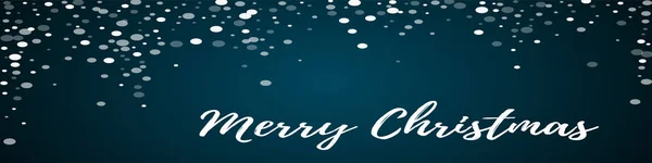 Joyeux Noël carte de vœux Chute des points blancs fond Chute des points blancs sur bleu — Image vectorielle