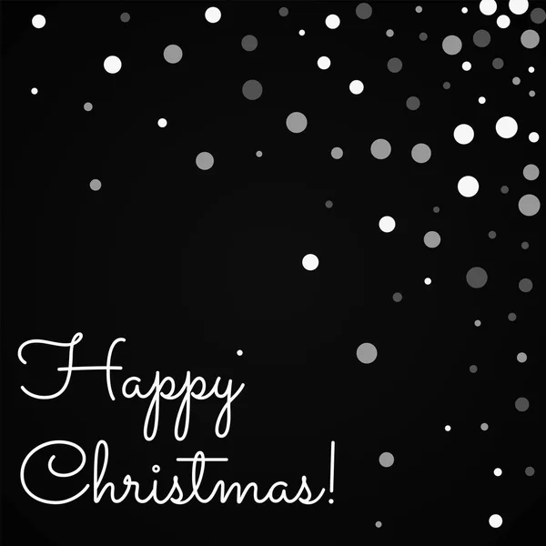 Χαρούμενος Χριστούγεννα ευχετήρια κάρτα πτώση τελείες πτώση λευκό φόντο άσπρες κουκκίδες στο κόκκινο — Διανυσματικό Αρχείο