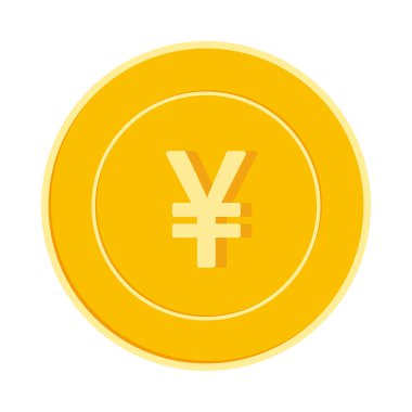 Çin yuan izole üzerinde beyaz arka plan para. CNY sarı altın sikke. Çin metal para. 