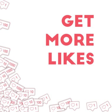 Sosyal medya simgeler. Get daha kavramı seviyor. Sayaç gibi pembe düşüyor. 