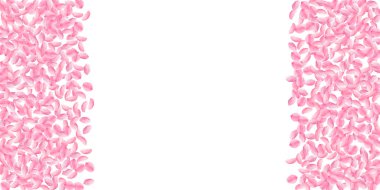 Sakura yaprakları aşağı düşen. Romantik pembe parlak orta çiçekler. Kalın uçan kiraz yaprakları. Geniş bo