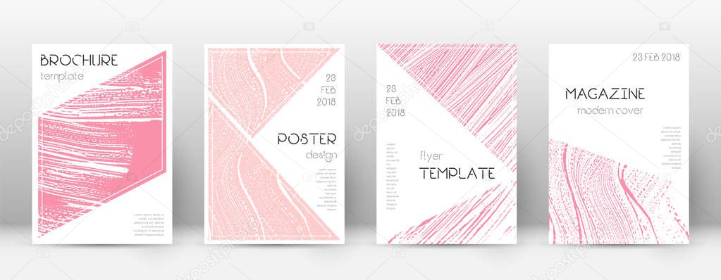 Cover page design template. Triangle brochure layout. Classy trendy abstract cover page. Pink and bl