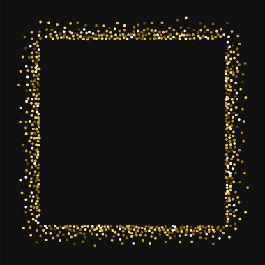 Altın glitter kare şekil siyah arka planda güzel vektör yuvarlak altın glitter ile soyut