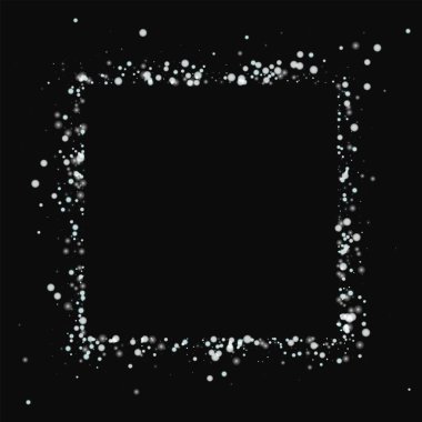 Düşen kar kare şaşırtıcı siyah arka plan üzerine şaşırtıcı yağan kar ile soyut sınır