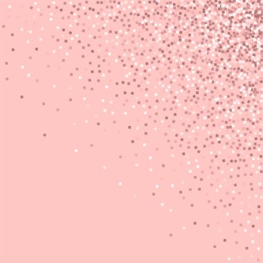 Pembe altın glitter dağınık üst sağ köşe üzerinde pembe pembe altın glitter ile büyüleyici arka plan