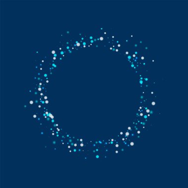 Düşen kar küçük yuvarlak şekli ile derin mavi arka plan üzerinde şaşırtıcı yağan kar çok şaşırtıcı