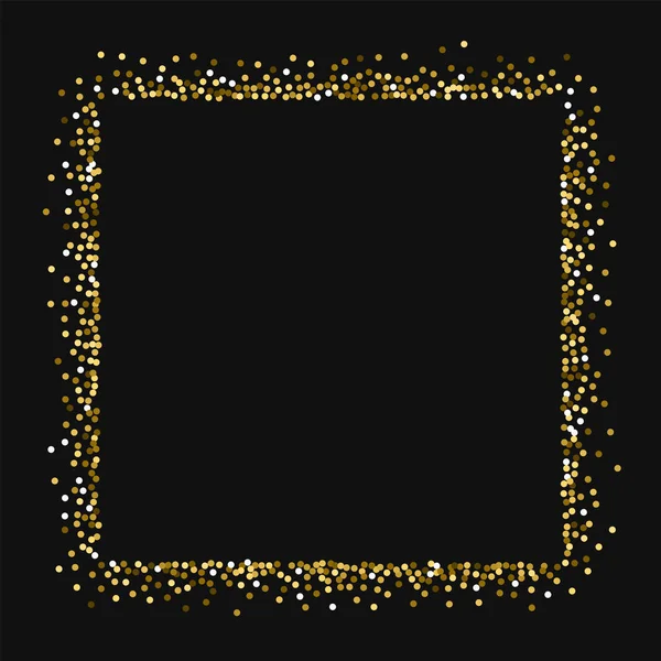 Altın glitter kare şekil siyah arka planda güzel vektör yuvarlak altın glitter ile soyut