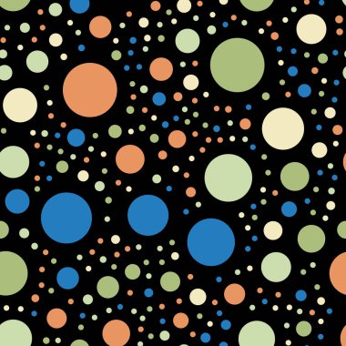 Renkli lekeli seamless modeli siyah 6 arka plan seçkin klasik renkli lekeli