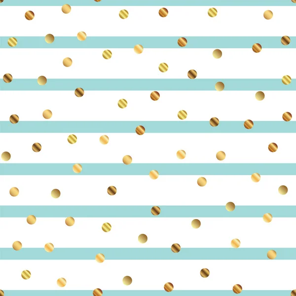 Patrón inconsútil de puntos dorados sobre fondo rayado azul Gradiente elegante puntos dorados sin fin aleatorio — Archivo Imágenes Vectoriales