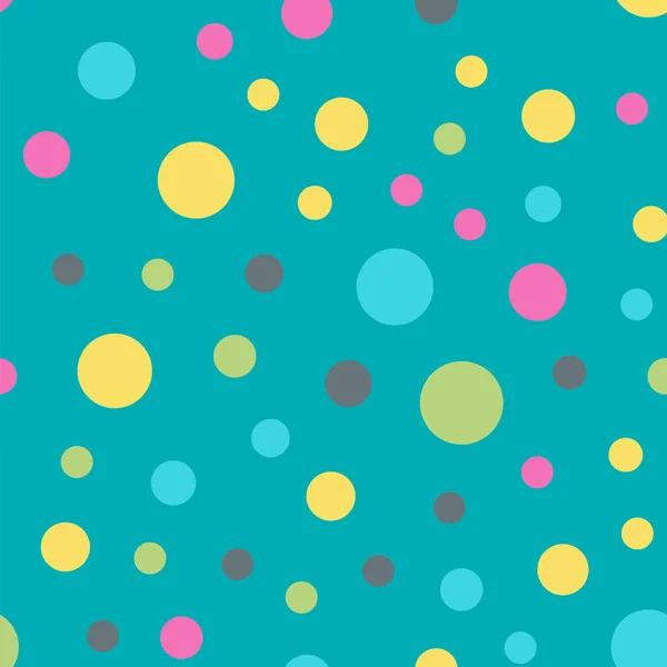 Kleurrijke polka dots naadloze patroon op helder 10 achtergrond glamoureuze klassieke kleurrijke polka dots — Stockvector